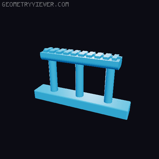 HO/N-Scale(For two tracks) Concrete and Steel Truss Bridge with 2% slope 3D model thumbnail