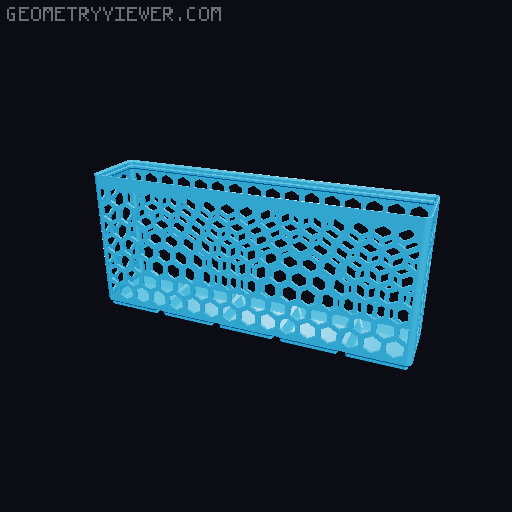 Gridfinity Hex Bins Light all sizes 3D model thumbnail