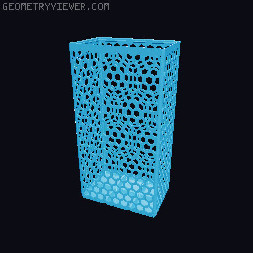 Gridfinity Hex Bins Light all sizes 3D model thumbnail