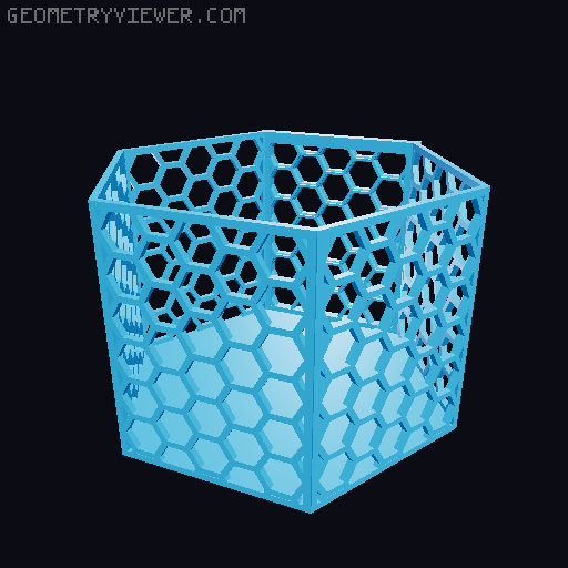 HSW hexagonal baskets v2 with full bottom 3D model thumbnail