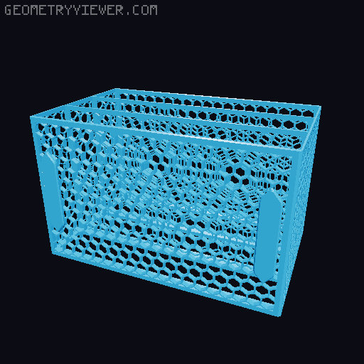 Gridfinity Modular Drawer System and Case with honeycomb walls 3D model thumbnail