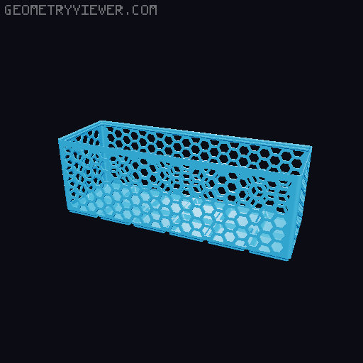 Gridfinity Hex Bins Light (rotated grid) all sizes 3D model thumbnail