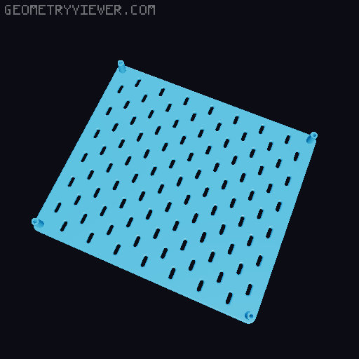 Skadis Pegboard, all sizes 80 to 360mm 3D model thumbnail