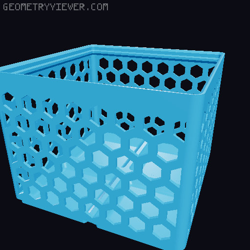 Gridfinity Hex Bins Light all sizes 3D model thumbnail
