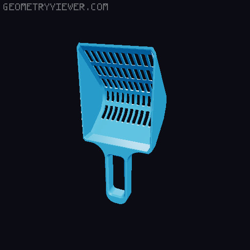 Cat litter scoop. 3D model thumbnail