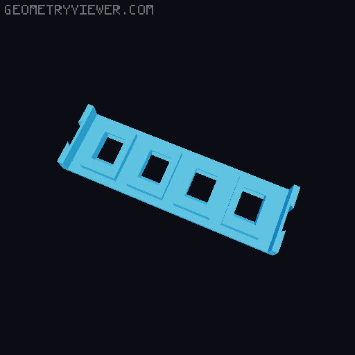 1U Modular Rack - 12 Port PatchPanel 3D model thumbnail