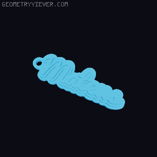 Customizable name keychain / tag 3D model thumbnail