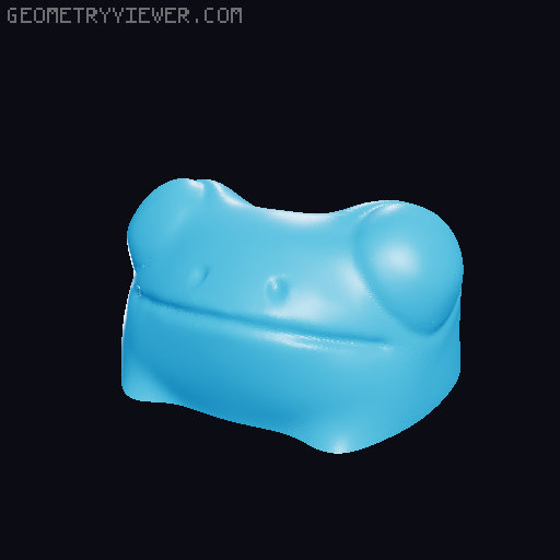 Fred the Frog but a magnetically closed container. 3D model thumbnail