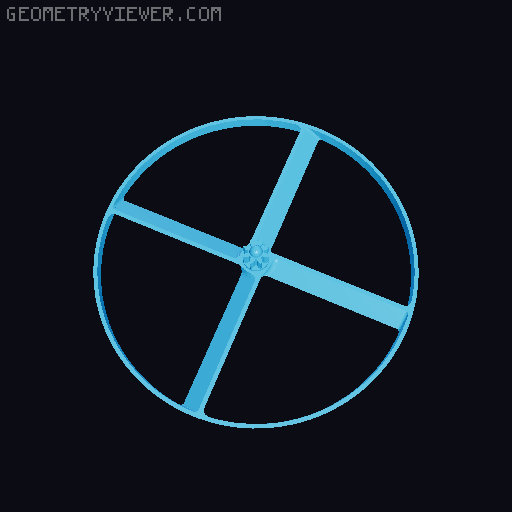 Large flying propeller 3D model thumbnail