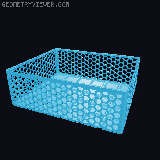 Gridfinity Hex Bins Light (rotated grid) all sizes 3D model thumbnail