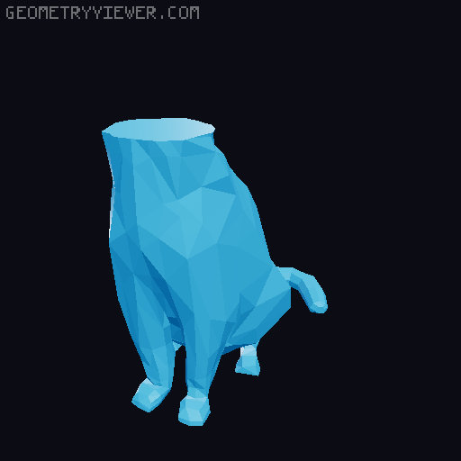 Cat Vader - Low Poly Darth Cat Sculpture (2-Part Print) 3D model thumbnail