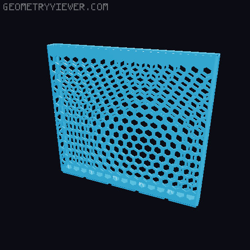 Gridfinity Hex Bins Light all sizes 3D model thumbnail