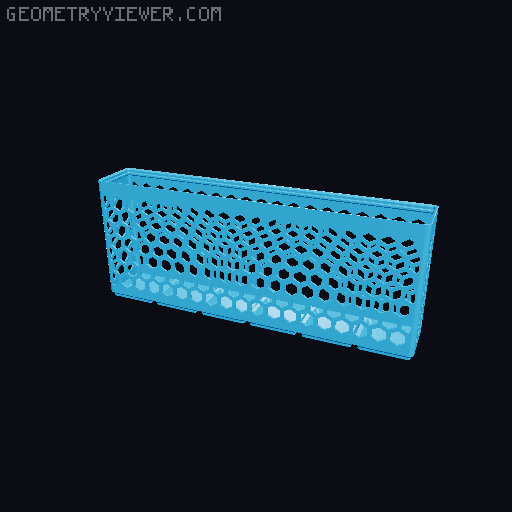 Gridfinity Hex Bins Light all sizes 3D model thumbnail