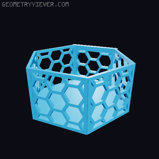HSW hexagonal baskets v2 with full bottom 3D model thumbnail