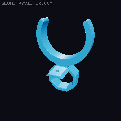 Pipe Clip for Round Bar Connector to Clamb Rods with Different Sizes 3D model thumbnail