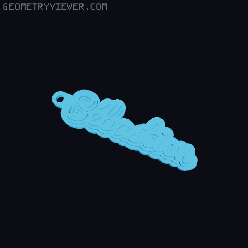 Customizable name keychain / tag 3D model thumbnail