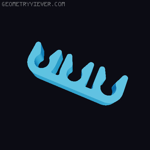 PTFE Tubing Clip - 2, 3 and 4 Tubes 3D model thumbnail