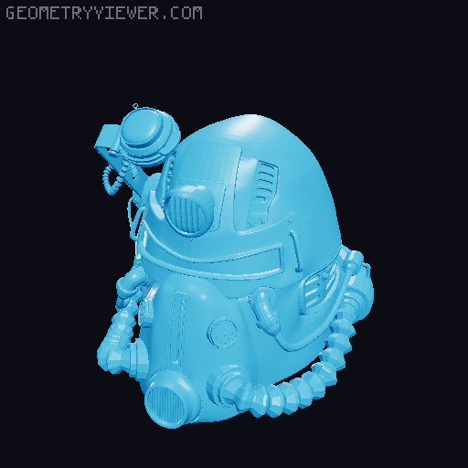 Fallout 76 T-51 Helmet 3D model thumbnail