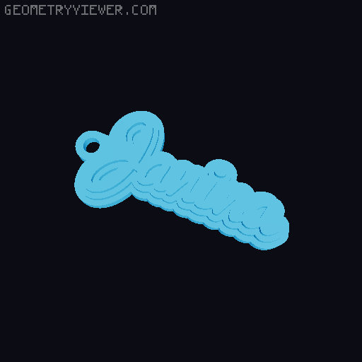 Customizable name keychain / tag 3D model thumbnail