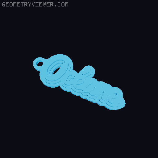 Customizable name keychain / tag 3D model thumbnail