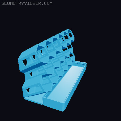 Gridfinity compatible 17ml bottle paint rack 3D model thumbnail