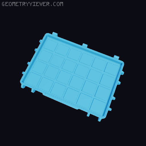 Gridfinity Rugged Storage Box, Parametric and Customizable 3D model thumbnail
