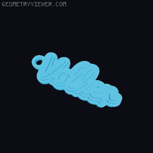 Customizable name keychain / tag 3D model thumbnail
