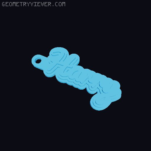 Customizable name keychain / tag 3D model thumbnail