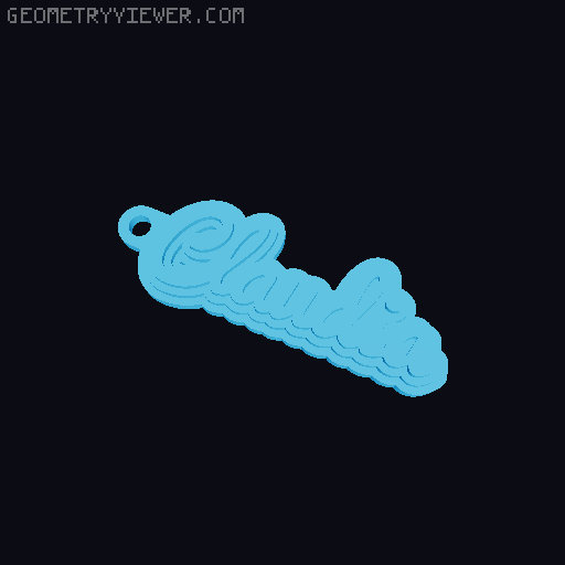 Customizable name keychain / tag 3D model thumbnail