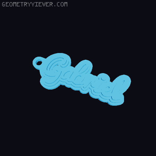 Customizable name keychain / tag 3D model thumbnail