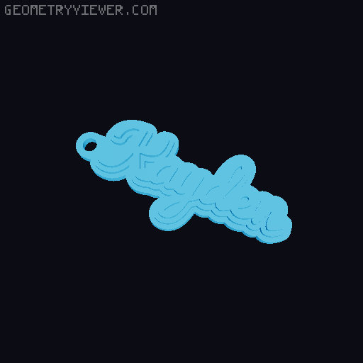 Customizable name keychain / tag 3D model thumbnail