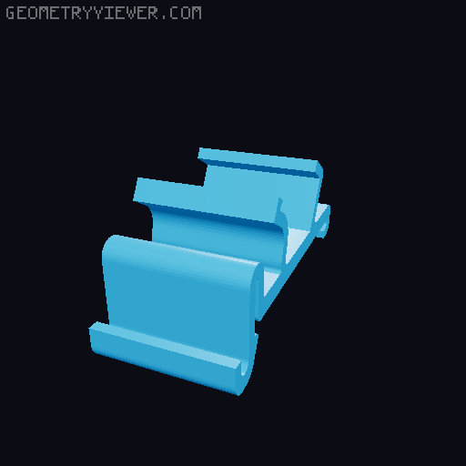 WAGO 221-4xx/6xx DIN Mount 3D model thumbnail