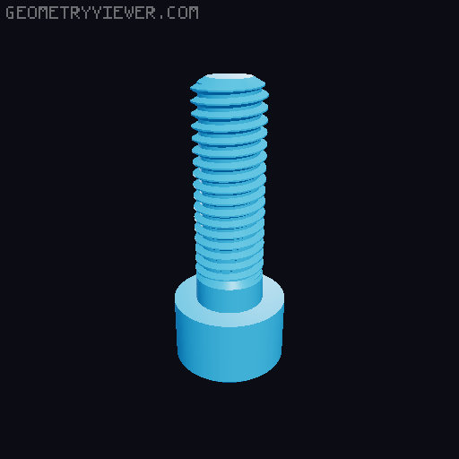 Hundreds of Metric Allen Screws with Cylindrical Head M2 up to M64 3D model thumbnail