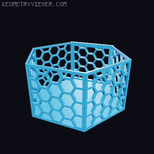 HSW hexagonal baskets v2 with full bottom 3D model thumbnail