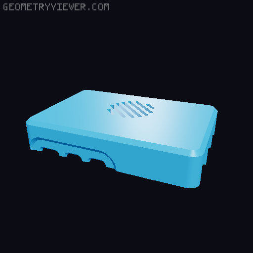 Raspberry Pi 5 Case (snap fit) 3D model thumbnail