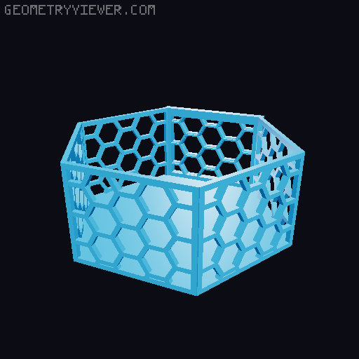 HSW hexagonal baskets v2 with full bottom 3D model thumbnail