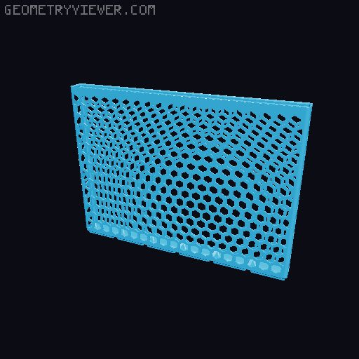 Gridfinity Hex Bins Light all sizes 3D model thumbnail