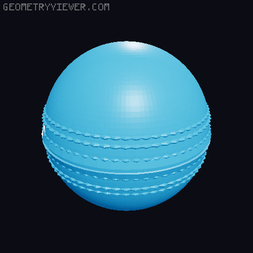 Cricket and Rugby Ball and Ornament 3D model thumbnail