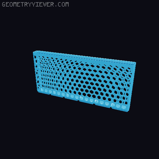 Gridfinity Hex Bins Light all sizes 3D model thumbnail
