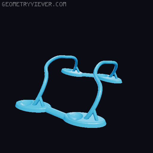 Dual Stealth Xbox and PS5 Controller Stand 3D model thumbnail