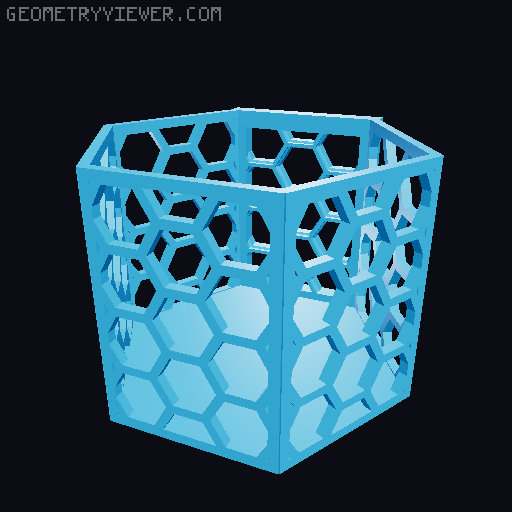 HSW hexagonal baskets v2 with full bottom 3D model thumbnail