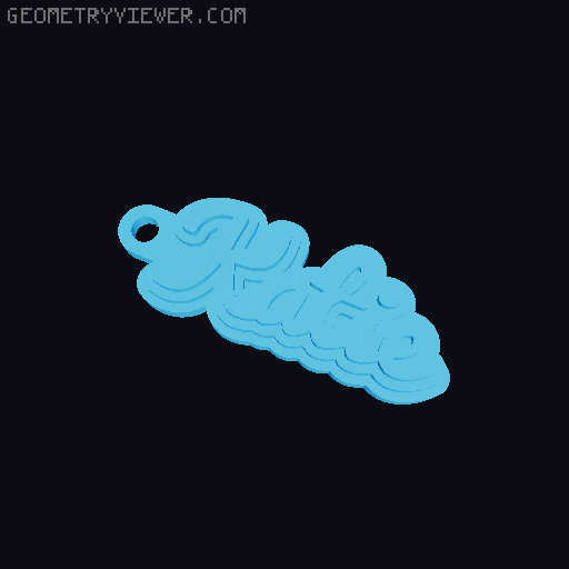 Customizable name keychain / tag 3D model thumbnail