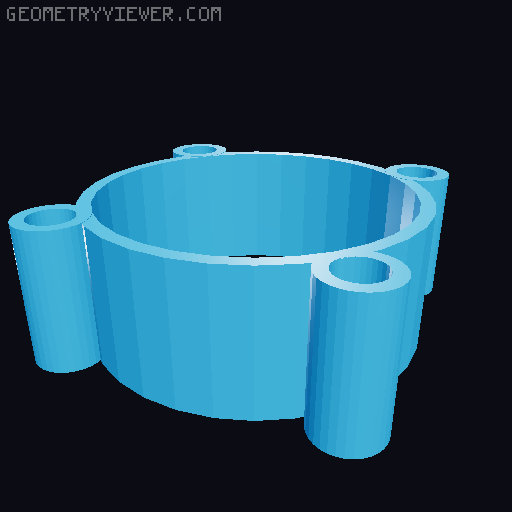Simple 25mm Fan Spacer / Lowering Mount 3D model thumbnail