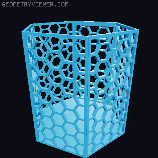 HSW hexagonal baskets v2 with full bottom 3D model thumbnail