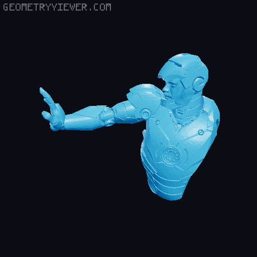 Iron Man MK3 - Bust Statue (No supports) 3D model thumbnail
