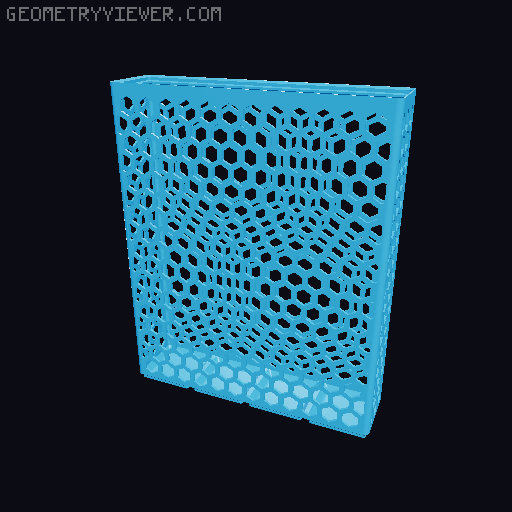 Gridfinity Hex Bins Light all sizes 3D model thumbnail