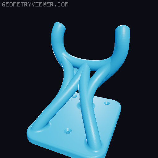 Guitar wall mount 3D model thumbnail