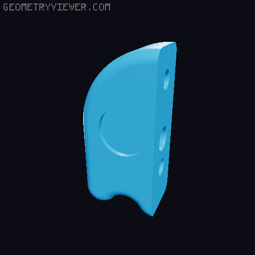 4x2 Magnet Remix - Zipper Pull - Pac Man Series (Ghost) 3D model thumbnail