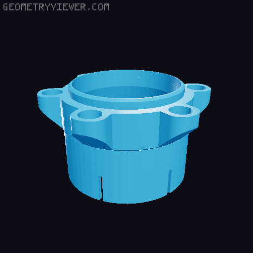 2-1/2" - 63mm / 64mm Magnetic Dust Collection Connectors / Fittings 3D model thumbnail