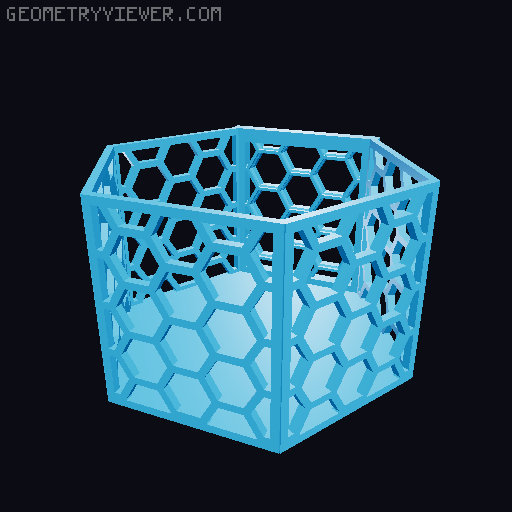 HSW hexagonal baskets v2 with full bottom 3D model thumbnail